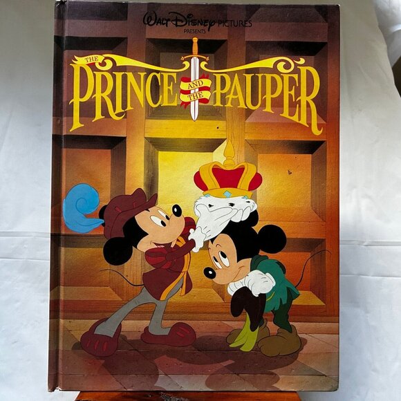 The Prince and the Pauper Mickey Twin Walt Disney Vintage 1990 Hardcover Book - Picture 1 of 8